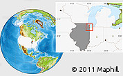 Physical Location Map of ZIP code 60628, highlighted country, highlighted state