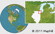 Satellite Location Map of ZIP code 60630, highlighted state