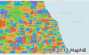 Political 3D Map of ZIP code 60631