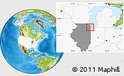 Physical Location Map of ZIP code 60636, highlighted country, highlighted state