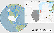 Savanna Style Location Map of ZIP code 60643, highlighted country, highlighted state, hill shading