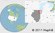 Savanna Style Location Map of ZIP code 60643, highlighted country, highlighted state