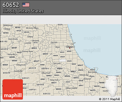 Classic Style 3D Map of ZIP Code 60652