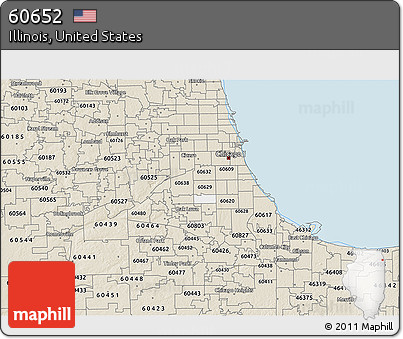 Classic Style 3D Map of ZIP Code 60652