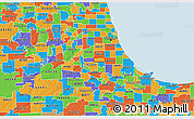 Political 3D Map of ZIP code 60652