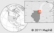 Blank Location Map of ZIP code 60706, highlighted country, highlighted state