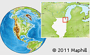Physical Location Map of ZIP code 60706, highlighted state