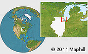 Satellite Location Map of ZIP code 60707, highlighted county, highlighted state