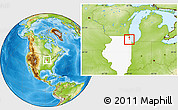 Physical Location Map of ZIP code 60714, highlighted state