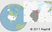 Savanna Style Location Map of ZIP code 60714, highlighted country, highlighted state