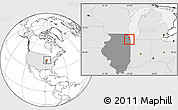 Blank Location Map of ZIP code 60805, highlighted country, highlighted state