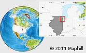 Physical Location Map of ZIP code 60805, highlighted country, highlighted state