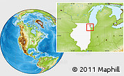 Physical Location Map of ZIP code 60827, highlighted state
