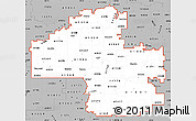 Gray Simple Map of ZIP codes starting with 613