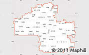 Silver Style Simple Map of ZIP codes starting with 613, cropped outside
