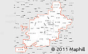 Silver Style Simple Map of ZIP codes starting with 615
