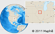 Shaded Relief Location Map of ZIP code 61540