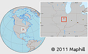Gray Location Map of ZIP code 61874