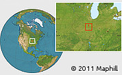 Satellite Location Map of ZIP code 61874