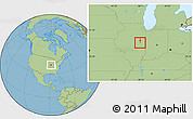 Savanna Style Location Map of ZIP code 61874