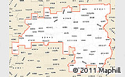 Classic Style Simple Map of ZIP codes starting with 624