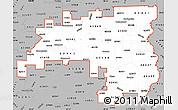 Gray Simple Map of ZIP codes starting with 624