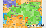 Political Shades Simple Map of ZIP codes starting with 624