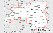 Silver Style Simple Map of ZIP codes starting with 624