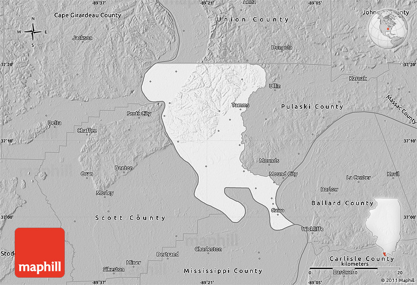 Gray Map of Alexander County