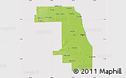 Physical Map of Cook County, cropped outside