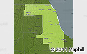 Physical Map of Cook County, darken