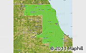 Political Map of Cook County, satellite outside