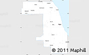 Silver Style Simple Map of Cook County, single color outside