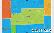 Physical Map of Kankakee County, political outside