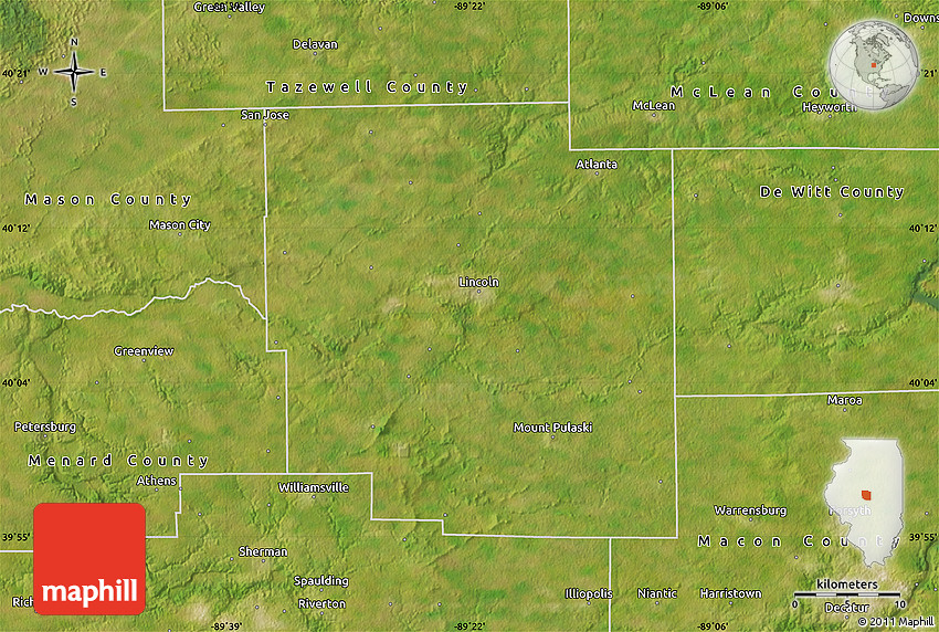 Satellite Map of Logan County