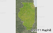 Satellite Map of Illinois, semi-desaturated