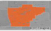 Political 3D Map of Sangamon County, desaturated