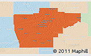 Political 3D Map of Sangamon County, lighten