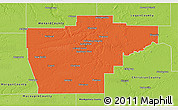 Political 3D Map of Sangamon County, physical outside