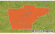 Political 3D Map of Sangamon County, satellite outside