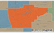 Political 3D Map of Sangamon County, semi-desaturated