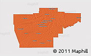 Political 3D Map of Sangamon County, single color outside