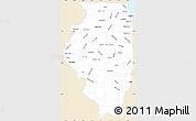 Classic Style Simple Map of Illinois, single color outside