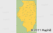 Savanna Style Simple Map of Illinois, cropped outside