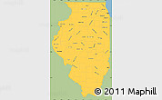 Savanna Style Simple Map of Illinois, single color outside