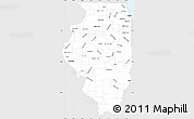 Silver Style Simple Map of Illinois, single color outside