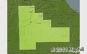 Physical Map of Will County, darken