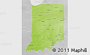 Physical 3D Map of Indiana, lighten, desaturated