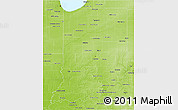 Physical 3D Map of Indiana