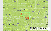 Physical Map of ZIP code 46001